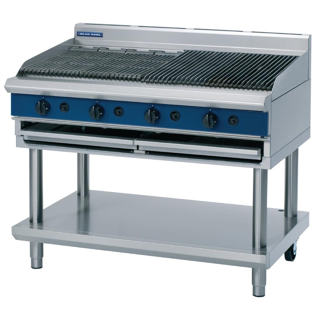 Blue Seal Evolution Chargrill with Leg Stand LPG 1200mm G598-LS/L - GK580-P Charcoal Grills Blue Seal