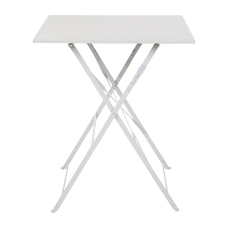 Bolero Perth Grey Pavement Style Steel Table Square 600mm - GK988  Bolero   