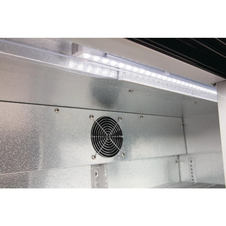 Polar Double Sliding Door Back Bar Cooler in Black with LED Lighting - GL010 Double Door Bottle Coolers Polar   