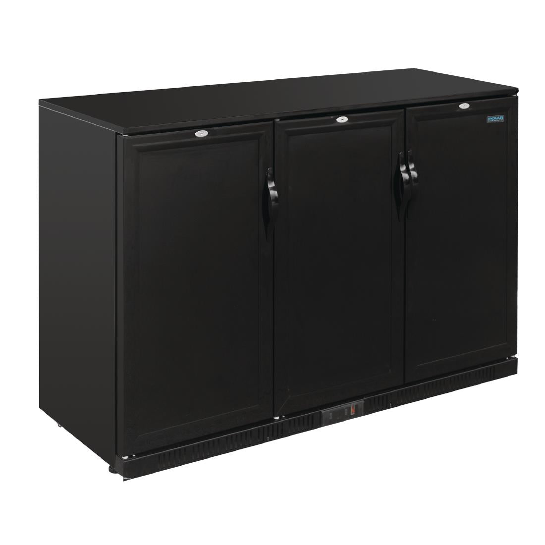 Polar G-Series 900mm Triple Solid Door Back Bar Cooler in Black 330Ltr - GL017  Polar   