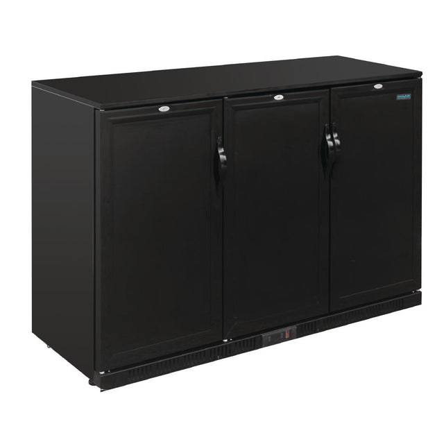 Polar G-Series 900mm Triple Solid Door Back Bar Cooler in Black 330Ltr - GL017  Polar   