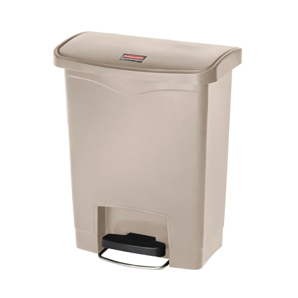 Rubbermaid Slim Jim Step on Front Pedal Beige 30Ltr - GL021  Slim Jim   