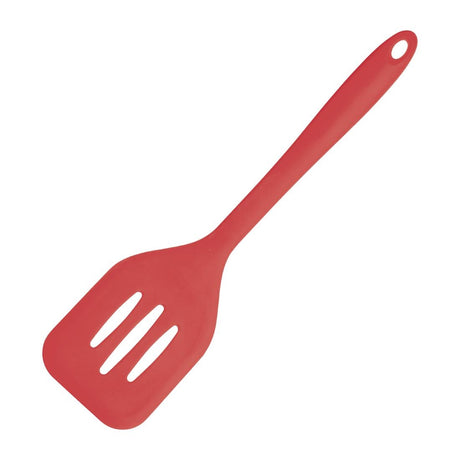 Vogue Silicone Flexible Slotted Spatula Red 31cm - GL217  Vogue   