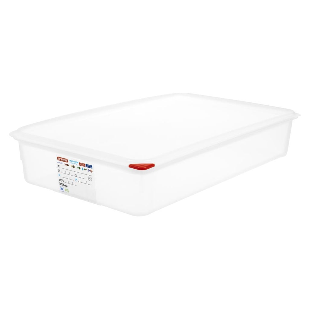 Araven Polypropylene 1/1 Gastronorm Food Containers 13.7Ltr with Lid (Pack of 4) - GL260  Araven   