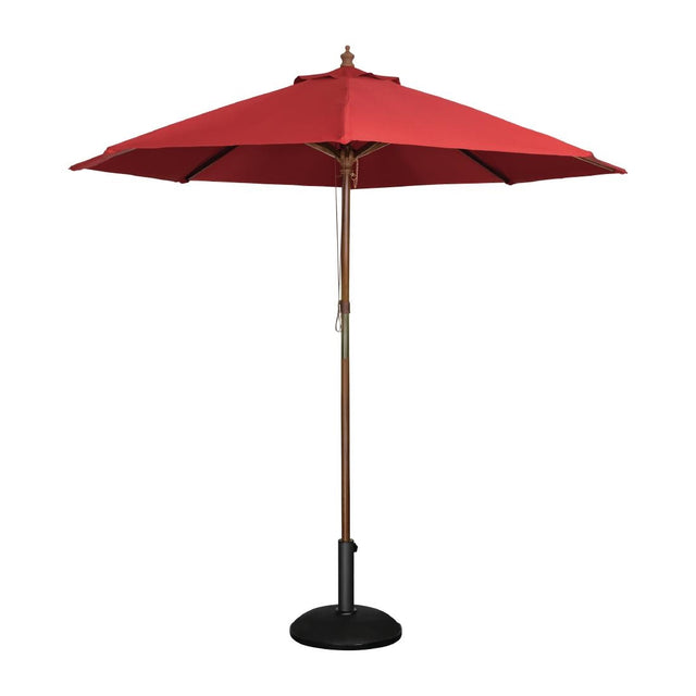Bolero Round Parasol 2.5m Diameter Red - GL304 Parasols and Sunloungers Bolero