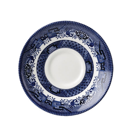 Churchill Vintage Prints Willow Georgian Saucer Blue 141mm (Pack of 12) - GL471 Churchill Super Vitrified Churchill   