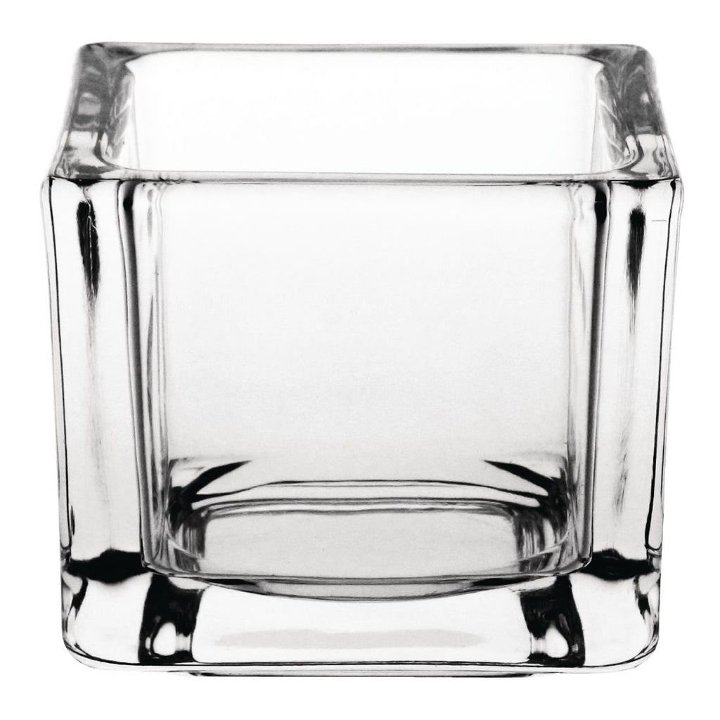 Olympia Glass Tealight Holder Square Clear (Pack of 6) - GM224  Olympia   