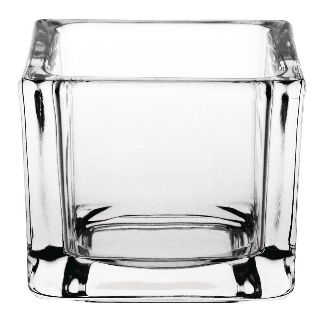 Olympia Glass Tealight Holder Square Clear (Pack of 6) - GM224  Olympia   