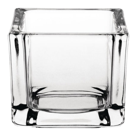 Olympia Glass Tealight Holder Square Clear (Pack of 6) - GM224  Olympia   