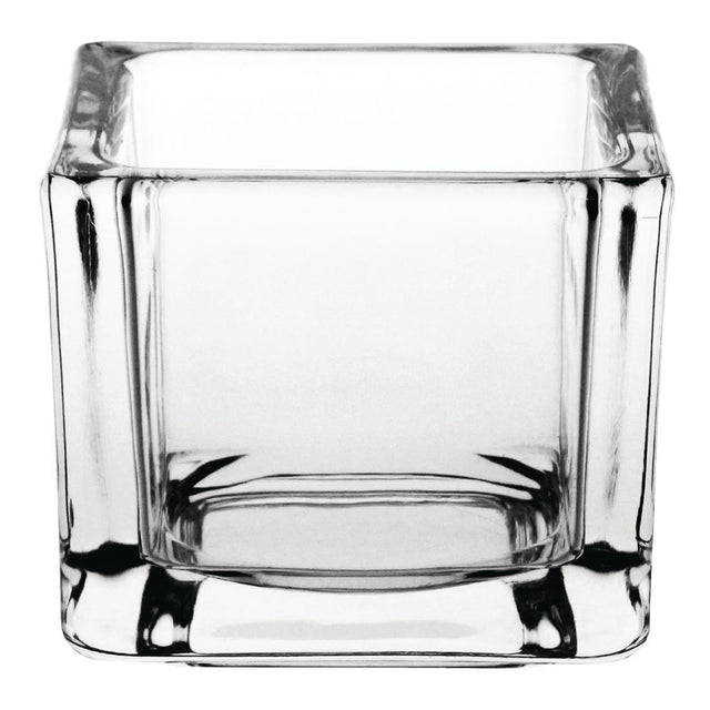 Olympia Glass Tealight Holder Square Clear (Pack of 6) - GM224  Olympia   