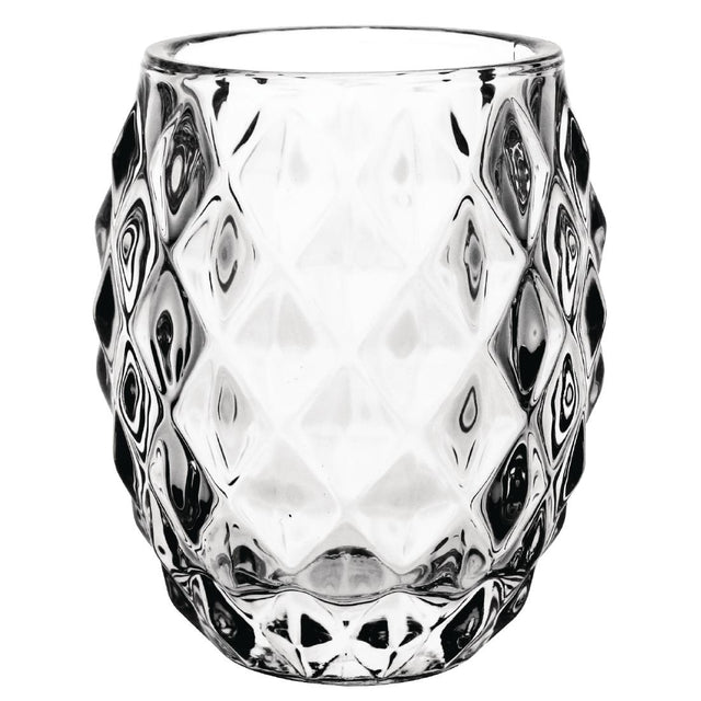 Olympia Glass Diamond Tealight Holder Clear 75mm (Pack of 6) - GM227  Olympia   