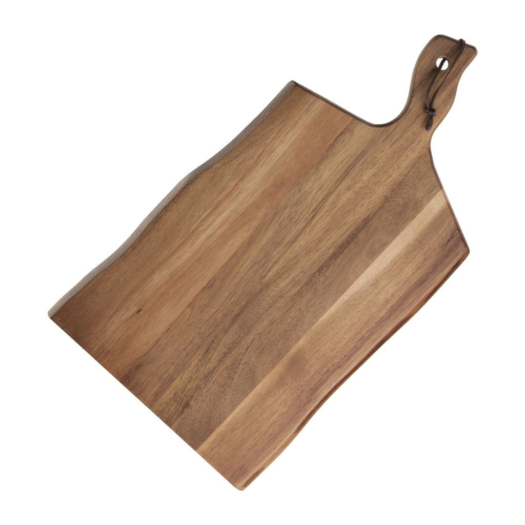 Olympia Acacia Wood Wavy Handled Wooden Board Large 355mm - GM264  Olympia   