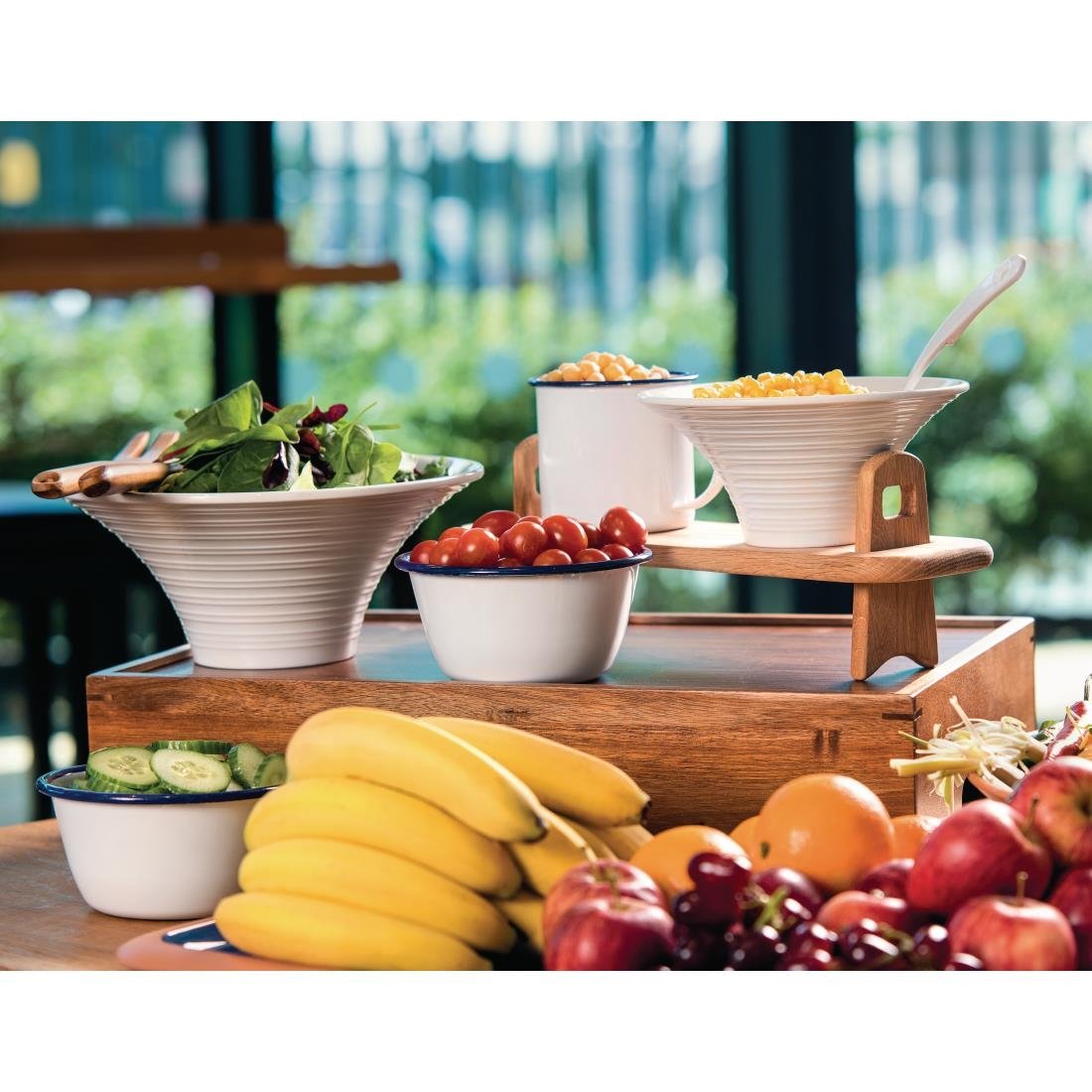 Olympia Large Enamel Soup Mugs 670ml (Pack of 6) - DC398 Olympia Crockery Olympia   