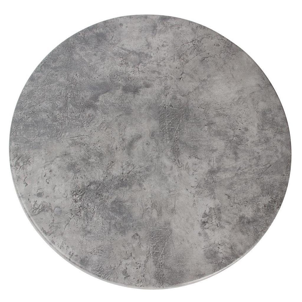 Werzalit Pre-Drilled Round Table Top Concrete 800mm - GM421 Stone Effect Table Tops Werzalit   