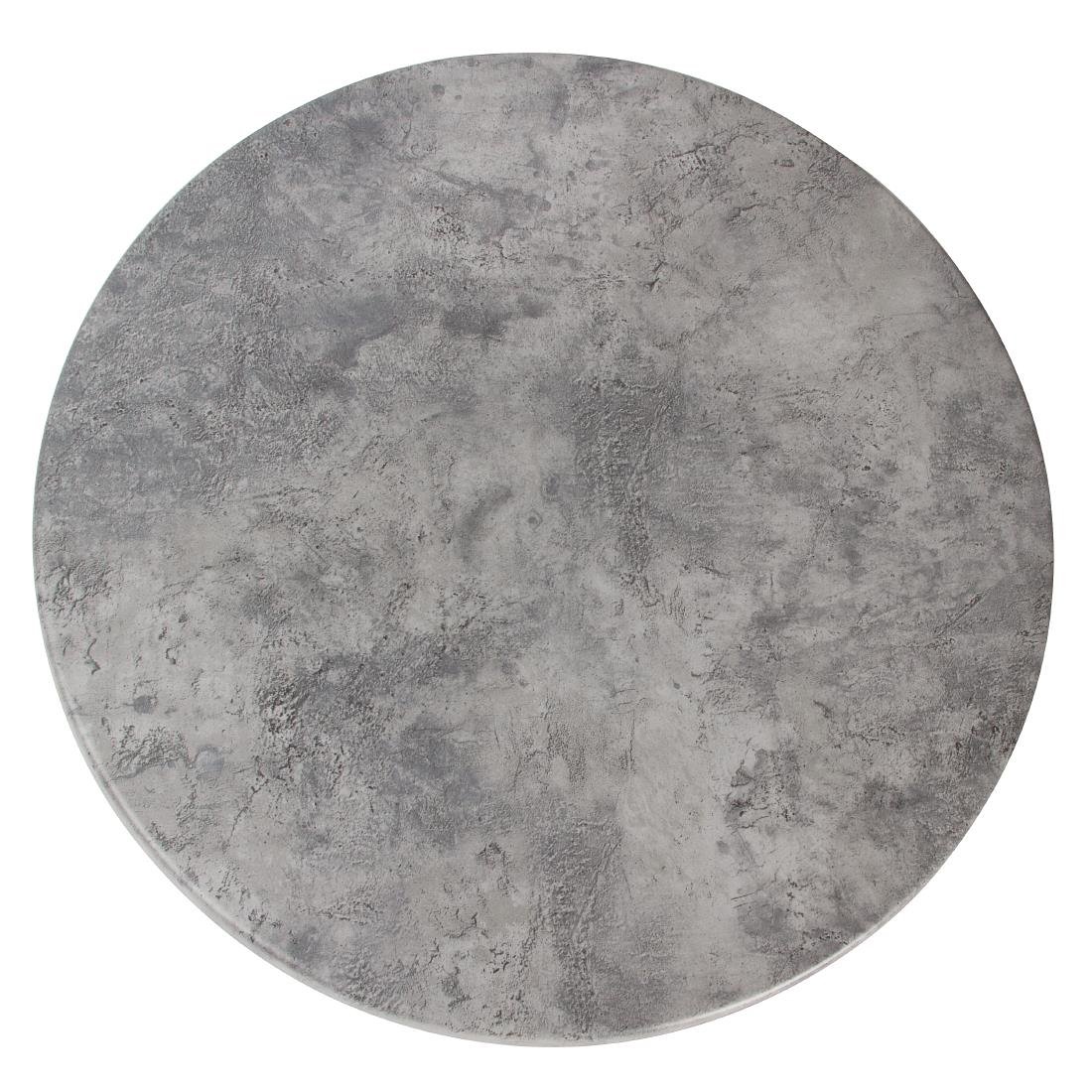 Werzalit Pre-Drilled Round Table Top Concrete 800mm - GM421 Stone Effect Table Tops Werzalit   