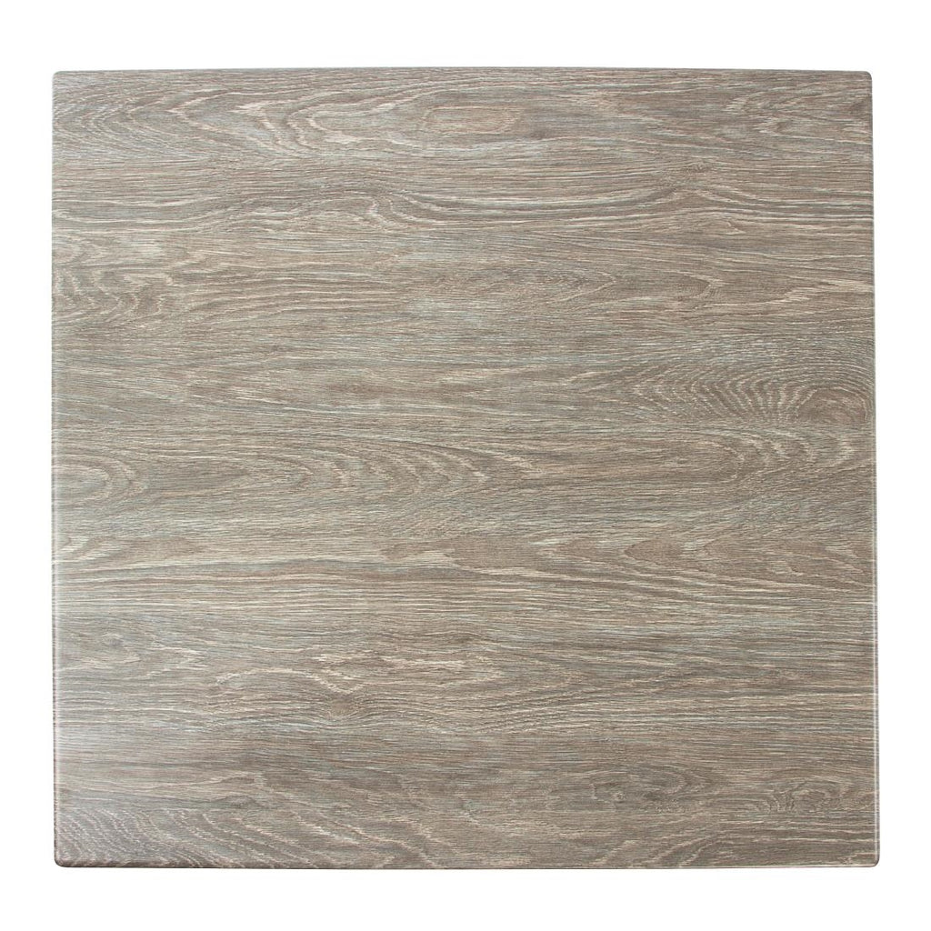 Werzalit Pre-drilled Square Table Top  Limed Oak 600mm - GM434  Werzalit   