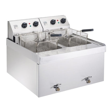 Parry Twin Tank Twin Basket Countertop Electric Fryer NPDF3 - GM705 Countertop Electric Fryers Parry