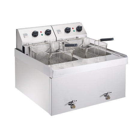 Parry Twin Tank Twin Basket Countertop Electric Fryer NPDF9 - GM760 Countertop Electric Fryers Parry