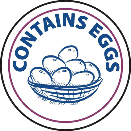 Vogue Food Allergen Label Egg (Pack of 1000) - GM801  Vogue   