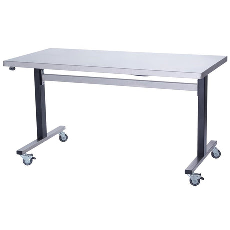 Parry Stainless Steel Adjustable Height Table Wide Electric Mobile 1500mm - GM993 Stainless Steel Centre Tables Parry