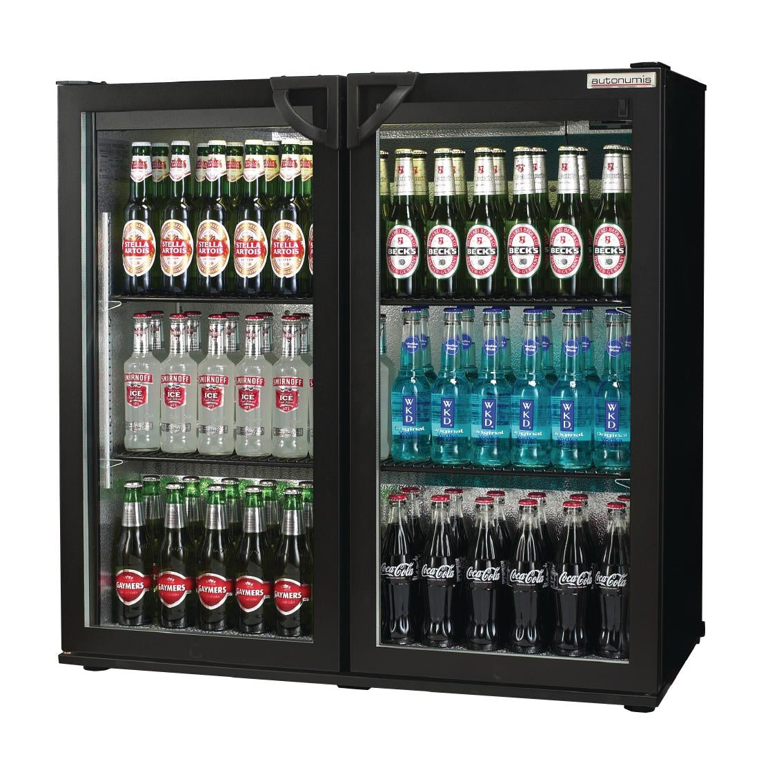Autonumis Popular Double Hinged Door 3Ft Back Bar Cooler Black A215179 - GN363  Autonumis   