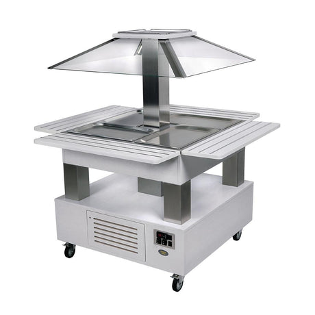 Roller Grill Chilled Salad Bar Square White Wood - GP306  Roller Grill   