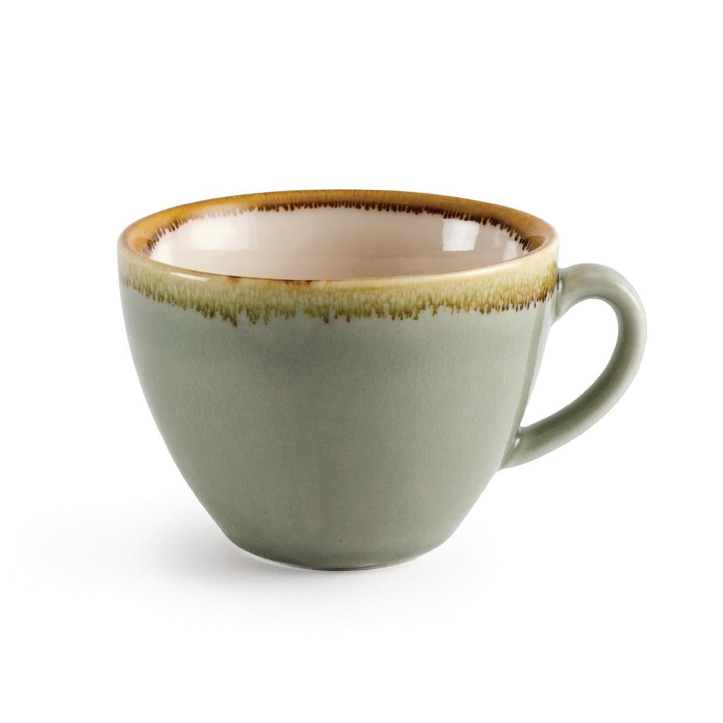 Olympia Kiln Cappuccino Cups Moss 230ml (Pack of 6) - GP478  Olympia   