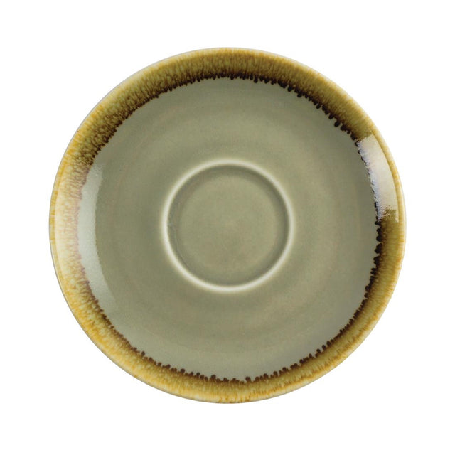 Olympia Kiln Cappuccino Saucer Moss 140mm (Pack of 6) - GP479  Olympia   