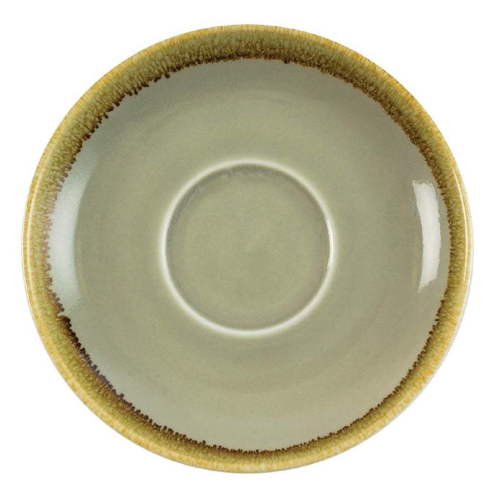 Olympia Kiln Cappuccino Saucer Moss 160mm (Pack of 6) - GP481  Olympia   