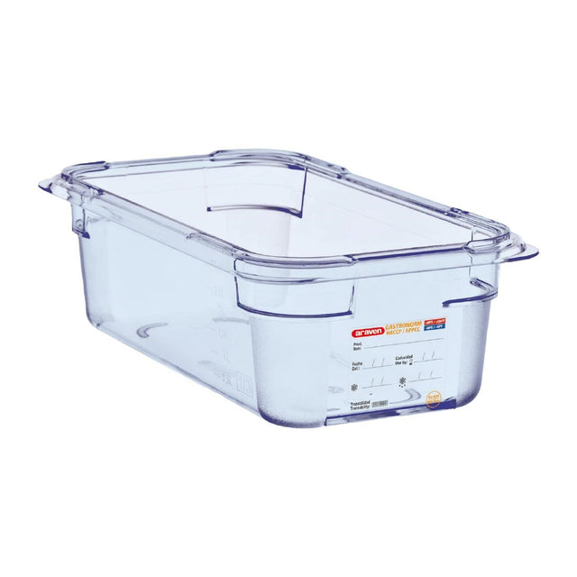 Araven ABS Food Storage Container Blue GN 1/3 100mm - GP579  Araven   