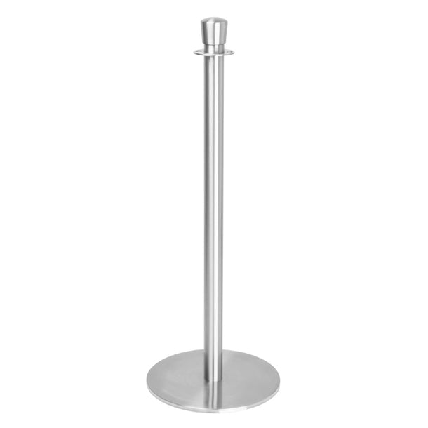 Bolero Flat Base Barrier Posts Brushed Stainless Steel (Pack of 2) - GP639  Bolero   