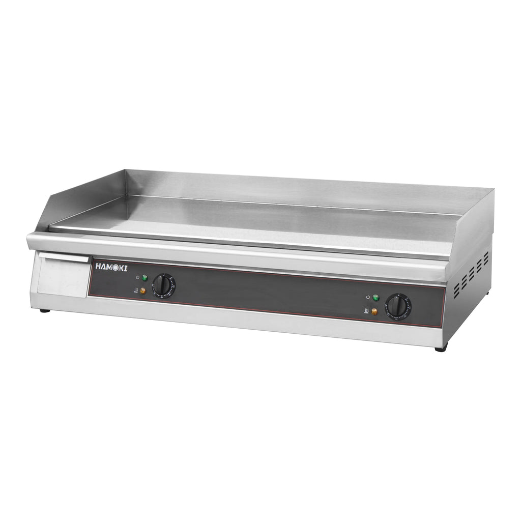 Hamoki 2 Burner Electric Flat Countertop Chrome Plated Griddle 1000mm Wide | 101106 Electric Griddles Hamoki