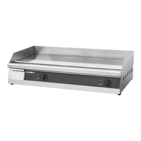Hamoki 2 Burner Electric Flat Countertop Chrome Plated Griddle 1000mm Wide | 101106 Electric Griddles Hamoki