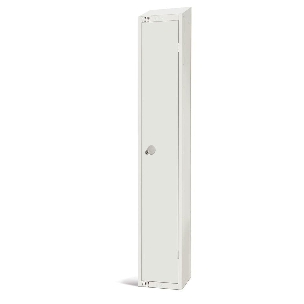 Elite Single Door Coin Return Locker with Sloping Top White - GR302-CNS Steel Lockers 300mm Deep Elite Lockers   