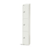 Elite Three Door Camlock Locker with Sloping Top White - GR304-CS Steel Lockers 300mm Deep Elite Lockers   