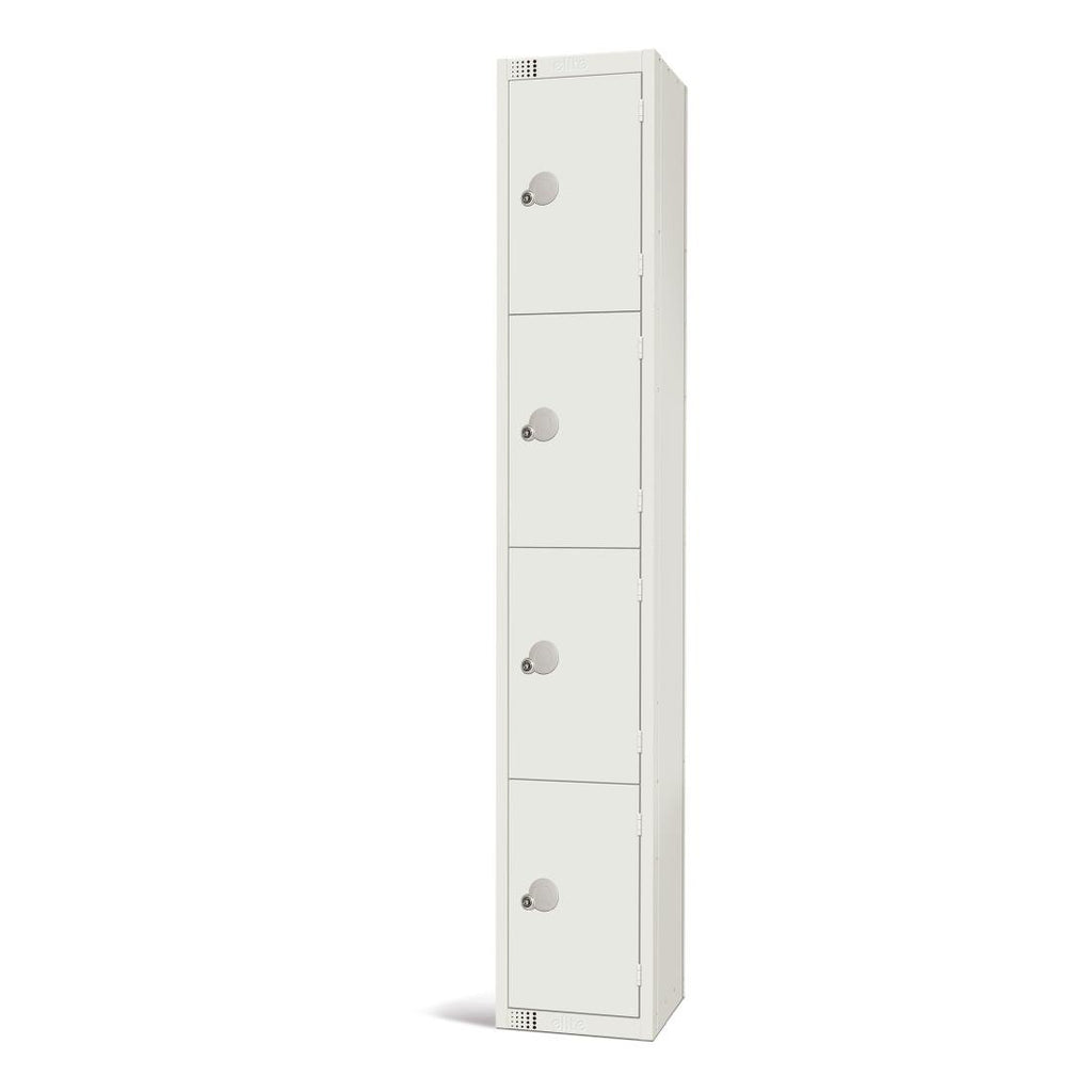 Elite Four Door Coin Return Locker White - GR305-CN Steel Lockers 300mm Deep Elite Lockers   