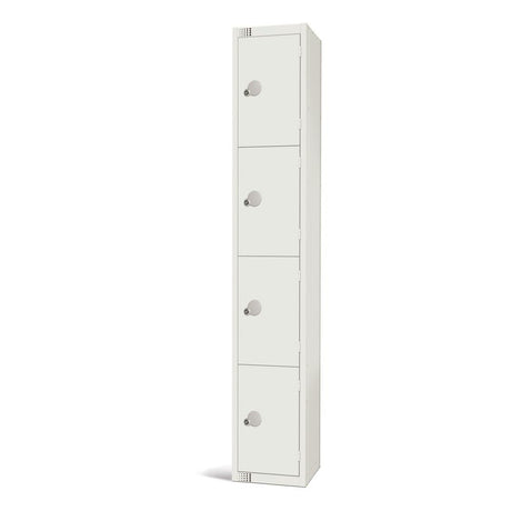 Elite Four Door Coin Return Locker White - GR305-CN Steel Lockers 300mm Deep Elite Lockers   