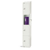 Elite Four Door Padlock Locker with Sloping Top White - GR305-PS Steel Lockers 300mm Deep Elite Lockers   