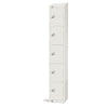 Elite Five Door Camlock Locker with Sloping Top White - GR306-CS Steel Lockers 300mm Deep Elite Lockers   