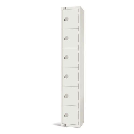 Elite Six Door Camlock Locker White - GR307-C Steel Lockers 300mm Deep Elite Lockers   