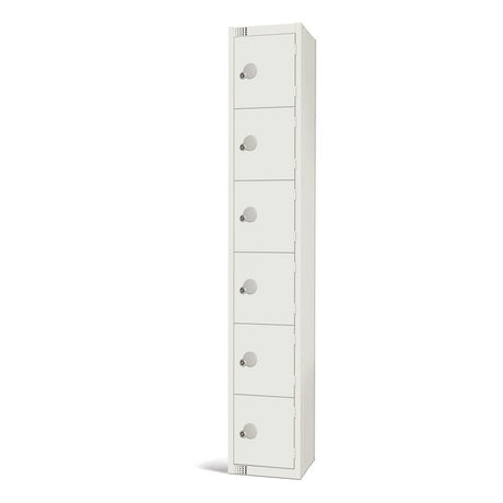 Elite Six Door Coin Return Locker White - GR307-CN Steel Lockers 300mm Deep Elite Lockers   