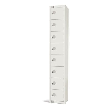 Elite Eight Door Camlock Locker White - GR308-C Steel Lockers 300mm Deep Elite Lockers   