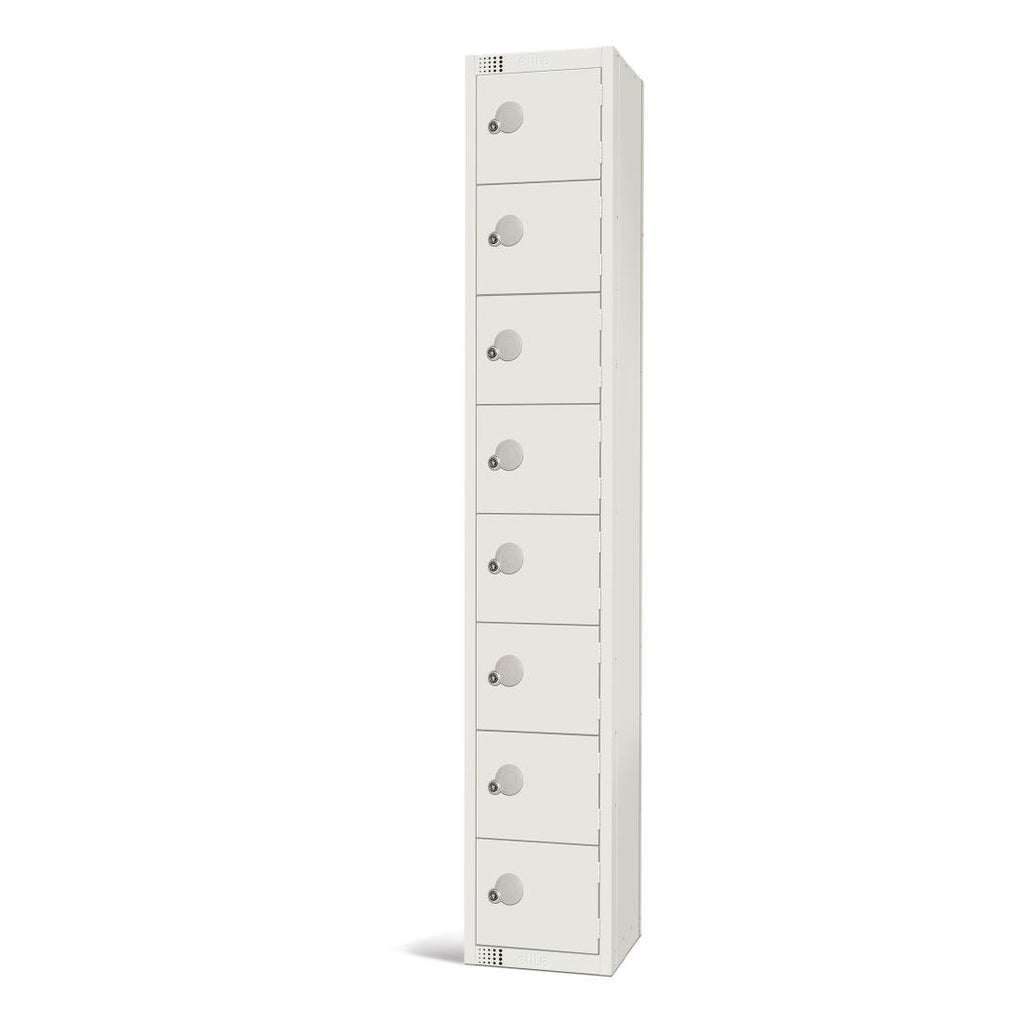 Elite Eight Door Coin Return Locker White - GR308-CN Steel Lockers 300mm Deep Elite Lockers   