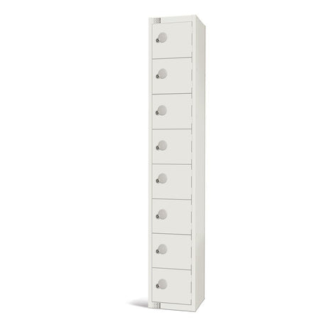 Elite Eight Door Coin Return Locker White - GR308-CN Steel Lockers 300mm Deep Elite Lockers   