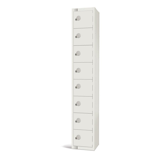 Elite Eight Door Coin Return Locker White - GR308-CN Steel Lockers 300mm Deep Elite Lockers   