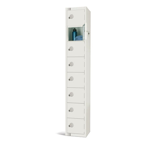 Elite Eight Door Padlock Locker White - GR308-P Steel Lockers 300mm Deep Elite Lockers   