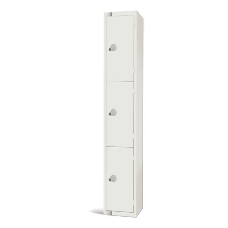 Elite Three Door Coin Return Locker White - GR311-CN Steel Lockers 450mm Deep Elite Lockers   