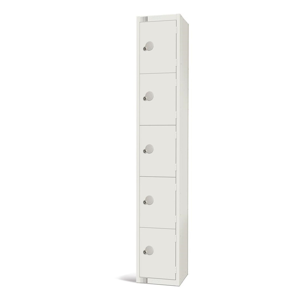 Elite Five Door Manual Combination Locker Locker White - GR313-CL Steel Lockers 450mm Deep Elite Lockers   