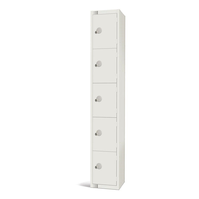 Elite Five Door Manual Combination Locker Locker White - GR313-CL Steel Lockers 450mm Deep Elite Lockers   
