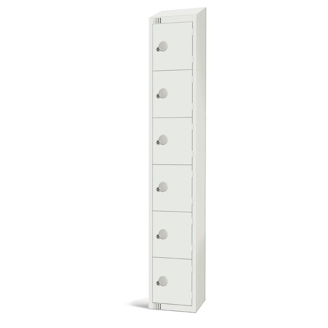 Elite Six Door Manual Combination Locker Locker White with Sloping Top - GR314-CLS Steel Lockers 450mm Deep Elite Lockers   